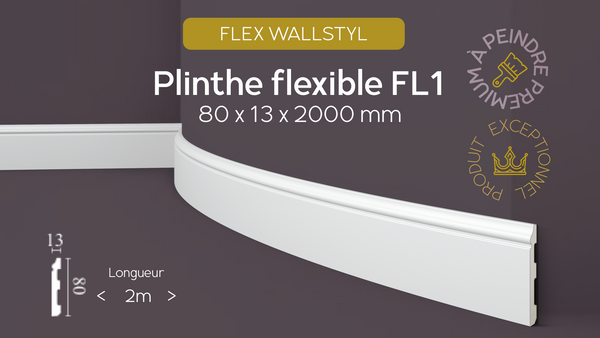 Plinthe FL1 FLEX Wallstyl 80 x 13 x 2000 mm