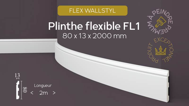 Plinthe FL1 FLEX Wallstyl 80 x 13 x 2000 mm