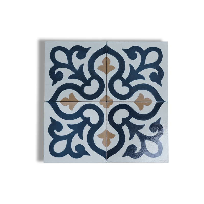 Carreau de ciment - Atlantis bleu ref. 0265212M pack 12 pièces - tiline - Revêtement Maroc