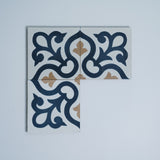 Carreau de ciment - Atlantis bleu ref. 0265212M pack 12 pièces - tiline - Revêtement Maroc