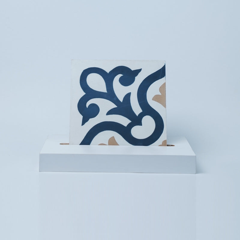 Carreau de ciment - Atlantis bleu ref. 0265212M pack 12 pièces - tiline - Revêtement Maroc