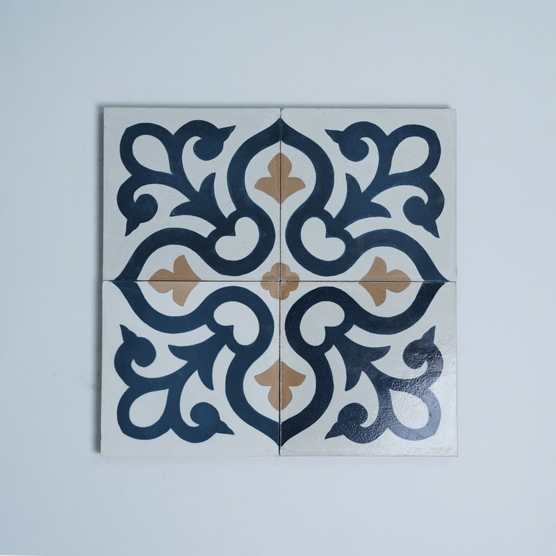 Carreau de ciment - Atlantis bleu ref. 0265212M pack 12 pièces - tiline - Revêtement Maroc