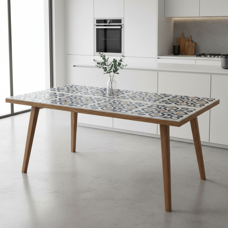 Carreau de ciment - Atlantis bleu ref. 0265212M pack 12 pièces - tiline - Revêtement Maroc