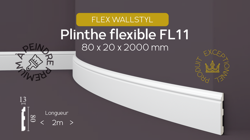 Plinthe FL1 FLEX Wallstyl 80 x 15 x 2000 mm