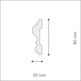 Z13 Moulure Flexible PU - 2000 x 80 x 22 mm - Premium