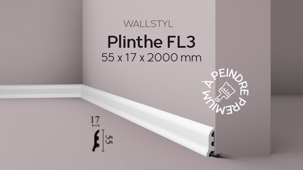 Plinthe FL3 polymère- 55 x 17 x 2000 mm