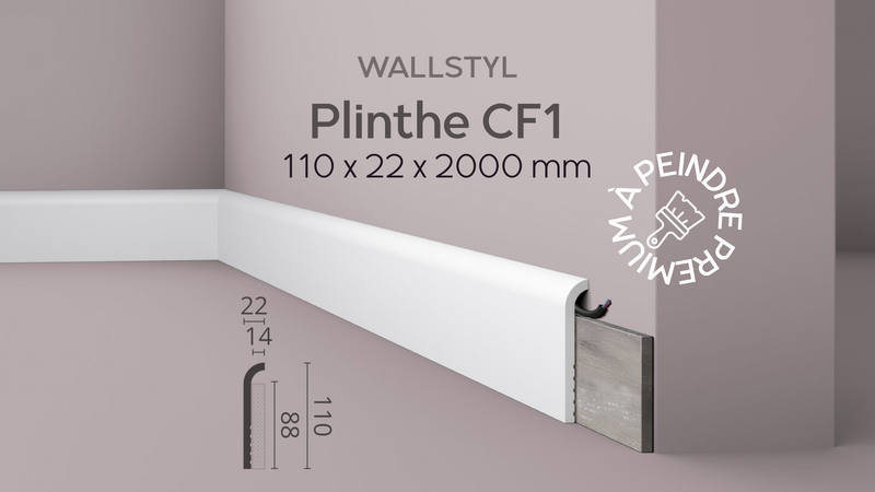 Surplinthe CF1 WALLSTYL® - 110 x 22 x 2000 mm