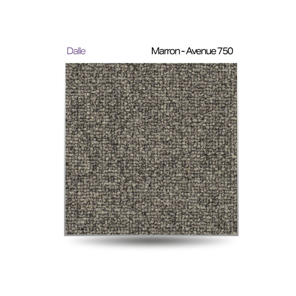 Moquette en dalle plombante Bouclée Marron 50x50cm AVENUE-750 - Revêtement Maroc