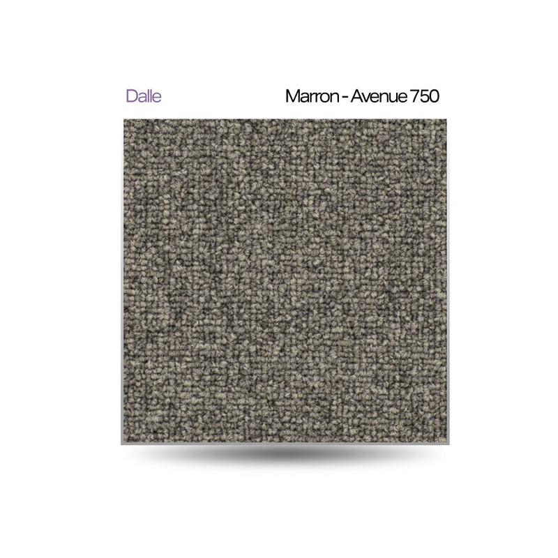 Moquette en dalle plombante Bouclée Marron 50x50cm AVENUE-750 - Revêtement Maroc