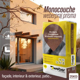 Revêtement monocouche Weberpral Prisma finition au choix 25kg