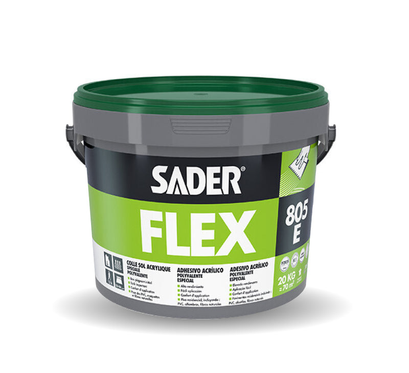 Colle Acrylique polyvalente SADERFLEX 805E CONFORT seau - 20kg - Revêtement Maroc