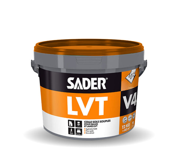 Colle sols souples SADER LVT V4 seau - 12kg - Revêtement Maroc